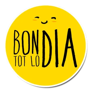 🌞 BONDIA
 TOT LO おはよう, ポジティブ, 挨拶, 可愛い, カタロニア語, 黄色 whatsapp sticker