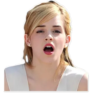 😮 Emma Watson celebridad, actriz, persona, rubia, retrato whatsapp sticker
