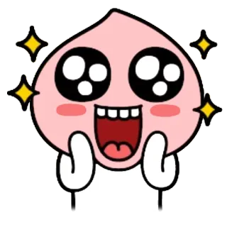 😃 fofo, pêssego, kawaii, feliz, adorável telegram sticker