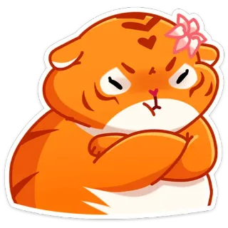 😝 แมว, สีส้ม, โกรธ, น่ารัก, สติกเกอร์, สัตว์ตระกูลแมว, สัตว์, การ์ตูน telegram sticker