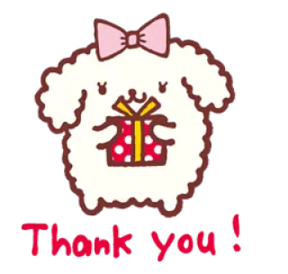 ☺️ Thank you! dog, cute, present, thank you, kawaii telegram sticker