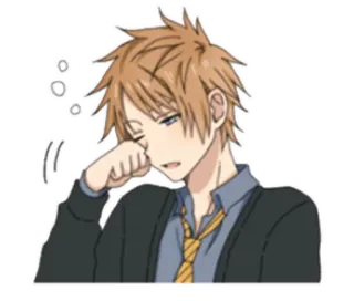 😪 Anime, Junge, Müde, Schläfrig, Cartoon, Charakter whatsapp sticker