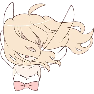 😶 Dessin animé, Anime, Mignon, Kawaii, Ange, Fille, Chibi telegram sticker