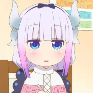 ☁️ Kanna Kamui Miss Kobayashi's Dragon Maid Anime, Kanna Kamui, Drago, Carino, Kawaii, Chibi, Manga telegram sticker