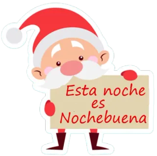 🙂 Santa Claus Esta noche es Nochebuena рождество, сочельник, санта клаус, праздники, испанский, празднование telegram sticker