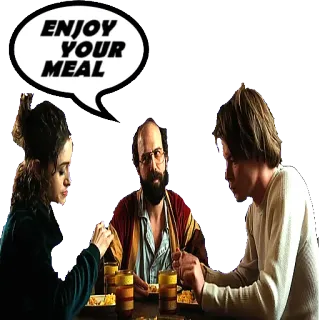 🍽 ENJOY YOUR MEAL meal, food, dinner, table, people, enjoy telegram sticker