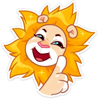 👍 狮子, 点赞, 动物, 卡通, 赞同, 可爱, 积极 telegram sticker