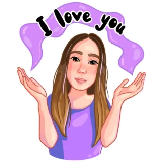 🥰 I love you miłość, dziewczyna, kreskówka, wiadomość, powitanie, słodkie, kreskówka, naklejka telegram sticker