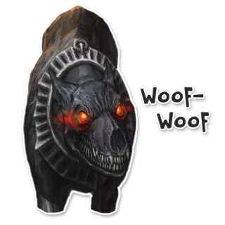🐶 Woof-Woof anjing, monster, binatang, mata merah, tengkorak telegram sticker
