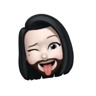 ☠️ memoji, stiker, kartun, melet, mengedipkan mata whatsapp sticker