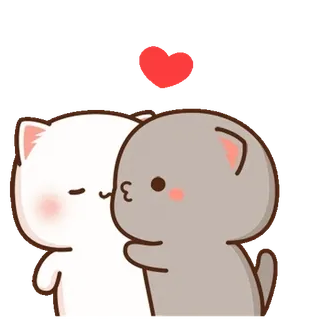 ⭐ cats, love, kiss, cute, heart, cartoon telegram sticker