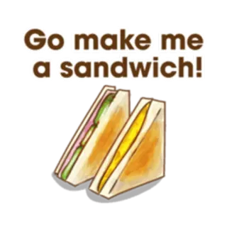 🍔 Go make me a sandwich! panino, cibo, pranzo, snack, cucina whatsapp sticker