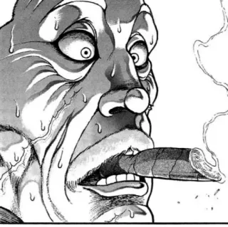 🚬 สูบบุหรี่, ซิการ์, มังงะ, อนิเมะ, ภาพประกอบ, ใบหน้า telegram sticker