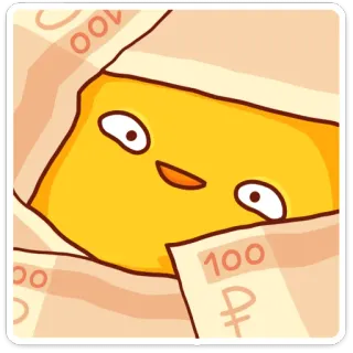 🤑 100 dinheiro, rublos, moeda, finanças, desenho animado whatsapp sticker