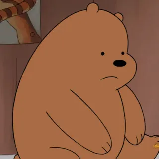☹️ Grizzly Bear We Bare Bears мультфильм, медведь, животное, милый, Мы обычные медведи, гризли whatsapp sticker