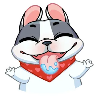 🤤 cane, cucciolo, carino, animale, felice, bulldog francese, kawaii telegram sticker