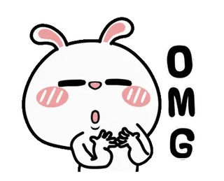 😱 OMG kelinci, imut, omg, ekspresi, kejutan, stiker telegram sticker