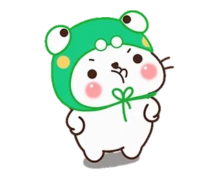 😒 lindo, animal, rana, dibujos animados, pegatina, oso polar whatsapp sticker