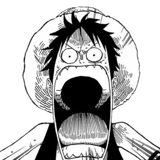 😱 Monkey D. Luffy One Piece 애니메이션, 만화, 원피스, 루피, 만화영화, 웃긴 telegram sticker