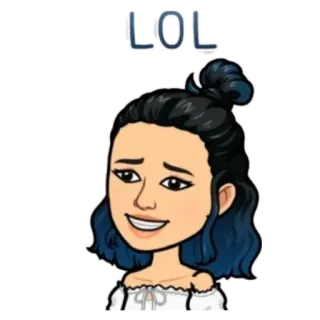 🥲 LOL lol, смех, эмодзи, выражение, смешной, мультфильм, женщина telegram sticker