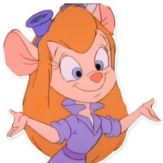 ☺️ Gadget Hackwrench Chip 'n Dale: Rescue Rangers cartoon, mouse, character, Gadget, Rescue Rangers, Disney, animated, animal telegram sticker