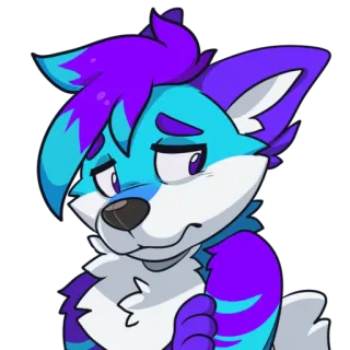 😥 Furry, Antropomórfico, Dibujos animados, Lindo, Zorro, Triste, Emo telegram sticker