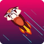 🚀 red panda, rocket, flying, cartoon, animal, space, cute telegram sticker