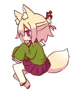 🦊 Anime, Fille Renard, Mignon, Kawaii, Manga, Illustration telegram sticker