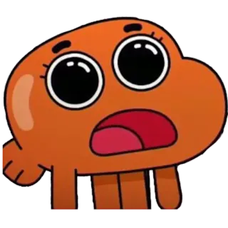🤩 Darwin Watterson The Amazing World of Gumball dessin animé, poisson, animation, orange, choqué, yeux écarquillés telegram sticker