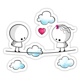 ❤ liefde, schattig, wolken, cartoon, hart, fantasievol telegram sticker