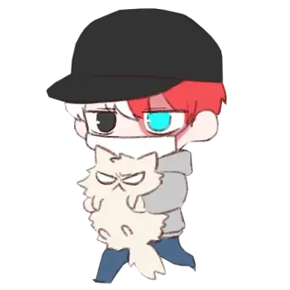 😷 Shoto Todoroki My Hero Academia Anime, Manga, Postać, Kot, My Hero Academia, Shoto Todoroki telegram sticker