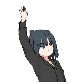 👋 Anime, Hoạt hình, Nhân vật, Vẫy tay, Dễ thương, Vui vẻ telegram sticker