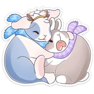 🤗 kelinci, peluk, imut, musim dingin, natal, hewan telegram sticker