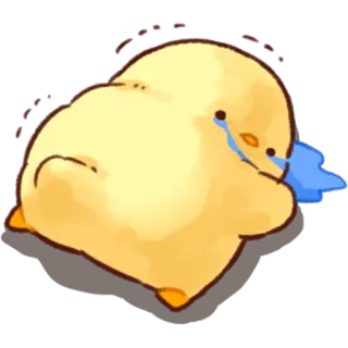 😭 เศร้า, ร้องไห้, ลูกไก่, น่ารัก, อารมณ์ telegram sticker