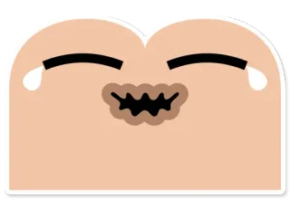😆 rindo, desenho animado, feliz, fofo, rosto, emoji telegram sticker