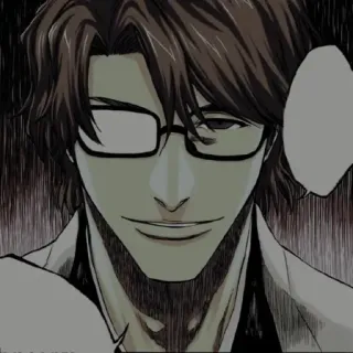 🧬 Sosuke Aizen Bleach Anime, Manga, Gafas, Presumido, Villano telegram sticker