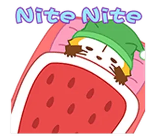 🌛 Nite Nite dormire, letto, notte, buona notte, carino, assonnato, cartone animato, dormendo telegram sticker