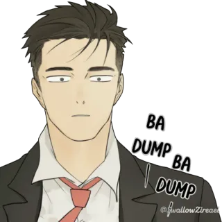 😐 BA
 DUMP
BA
 DUMP Anime, Hombre, Traje, Sudor, Nervioso telegram sticker