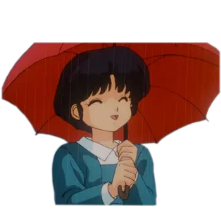 🌧 anime, umbrella, rain, cute, girl telegram sticker