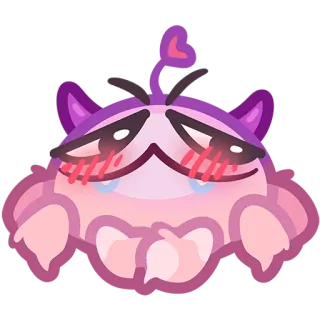 ☺️ 귀여운, 카와이, 만화, 캐릭터, 보라색, 슬픈, 울음, 감정 telegram sticker