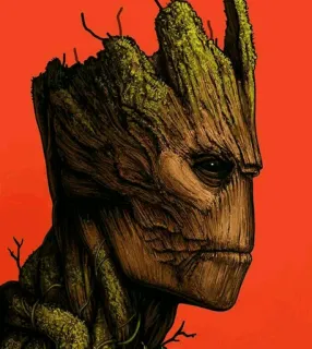 🌴 Groot Guardians of the Galaxy Groot, Marvel, nhân vật, cây, Vệ binh dải Ngân Hà, phim telegram sticker