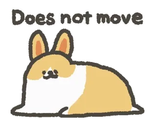 🥱 Does not move corgi, cane, animale domestico, animale, cartone animato, pigro, bradipo telegram sticker