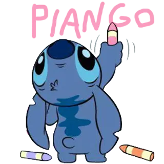🐨 Stitch PIANGO cartoon, cute, drawing, sticker, stitch, crayon telegram sticker