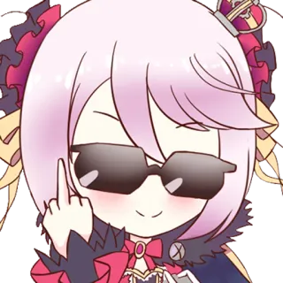 😎 Desenho animado, Personagem, Óculos de sol, Dedo do meio, Gesto ofensivo telegram sticker