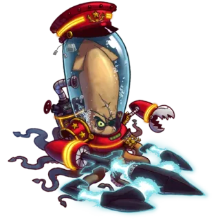🦑 Cartone animato, Polpo, Militare, Mostro, Malvagio, Ufficiale, Cattivo telegram sticker