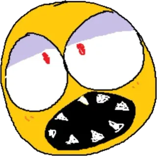 😨 Emoji, Amarelo, Rosto, Louco, Expressão, Desenho animado, Engraçado whatsapp sticker