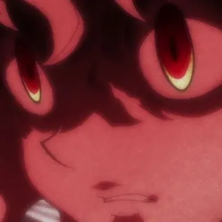 🧊 anime, red eyes, dark, face, close-up telegram sticker