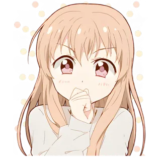 🤔 애니메이션 여자, 귀여운, 귀엽다, 애니메이션, 만화, 만화영화 telegram sticker