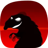 😈 Ratte, gruselig, Silhouette, dunkel, Tier, Nagetier telegram sticker