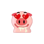 😻 porco, amor, corações, animal, desenho animado, fofo, engraçado telegram sticker